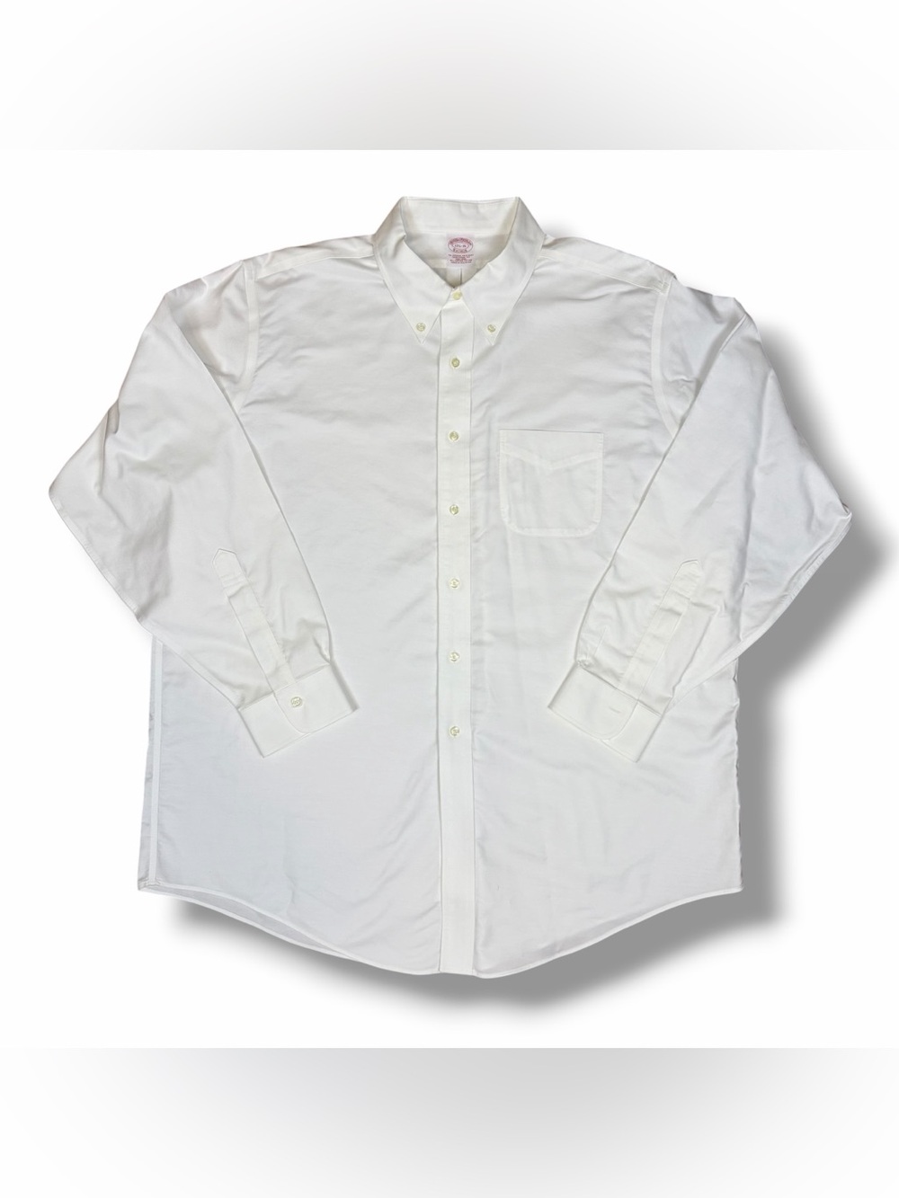 Brooks Brothers Supima Cotton Oxford Shirt White 17.5 35 Traditional Fit Preppy